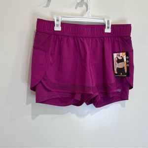 Avia Women’s Magenta Running Shorts with fitted inner short Size M